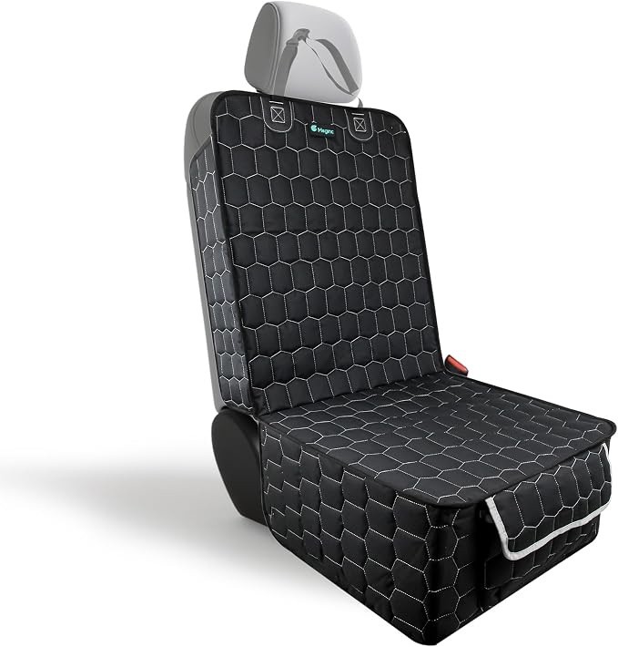 Meginc Front Seat Covers for Cars,Waterproof Car Seat Protector with Side Flaps 600D Fabric Front Seat Dog Cover for Trucks Vans SUVs Sedans, Non Slip Scratch Proof Seat Covers for Dogs in Car
