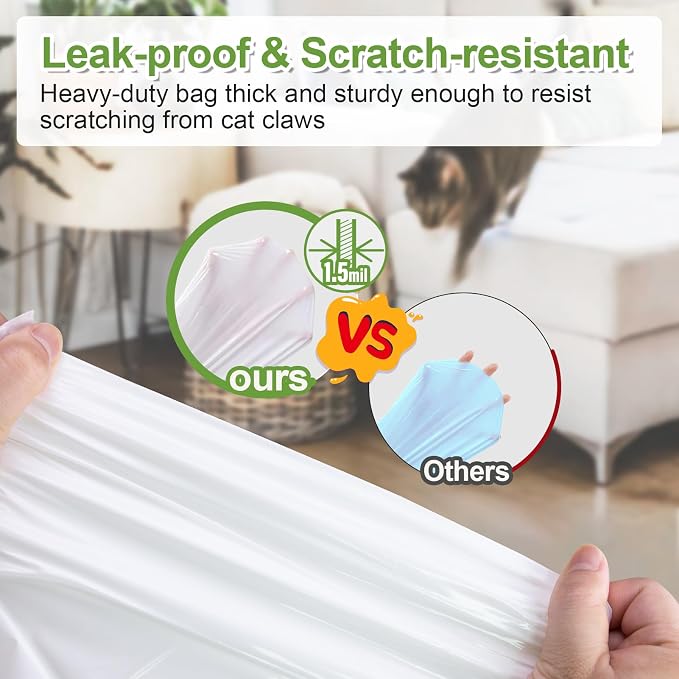 120 Pack 21.7" * 11.8" Cat Litter Bags for Pura Max 2 & Max & X, Extra Thick, Heavy Duty Drawstring Litter Box Liners, Leak-Proof Disposable Replaced Litter Bags for Self-Cleaning Cat Litter Box