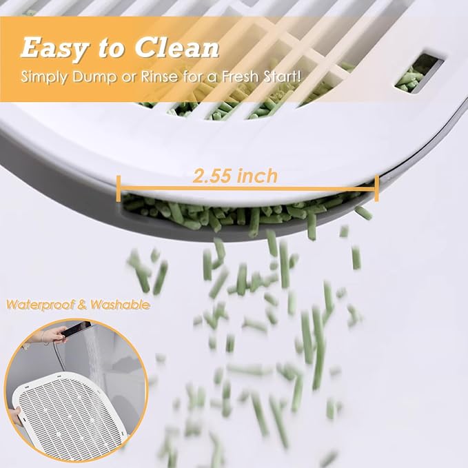 Cat Litter Mat Litter Trapping Mat,19.29"×14.96",Cat Litter Box Mat for Floor,Large Litter Matt for Cat Litter Box,Kitty Litter Mat Catcher,Waterproof Urine Proof,Washable,Easy Clean,Less Waste(Green)