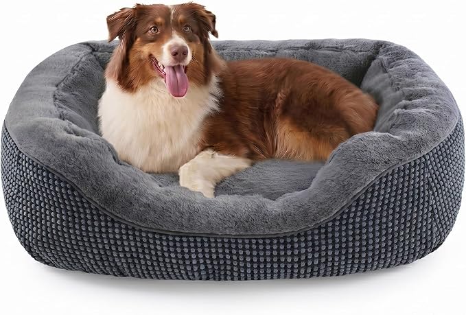 INVENHO Large Dog Beds Large Sized Dog, Washable Orthopedic Warming Soft Sleeping Durable with Anti-Slip Bottom