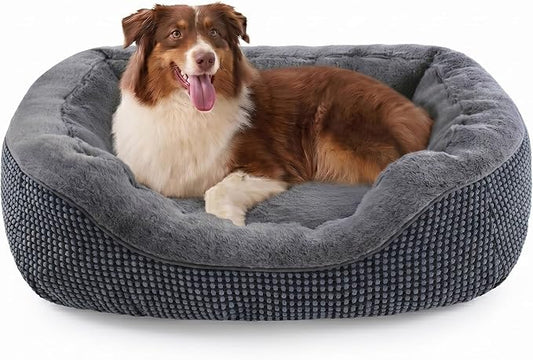 INVENHO Large Dog Beds Large Sized Dog, Washable Orthopedic Warming Soft Sleeping Durable with Anti-Slip Bottom