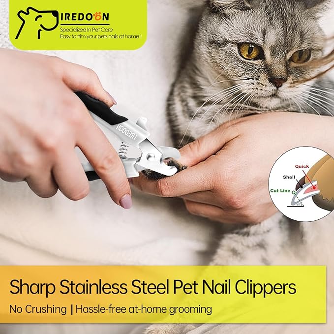 IREDOON Dog Nail Clippers and Trimmer, Ultra-Sharp Pet Nail Clippers with Nail File for Grooming - Dog Claw Care for Small & Large Dog