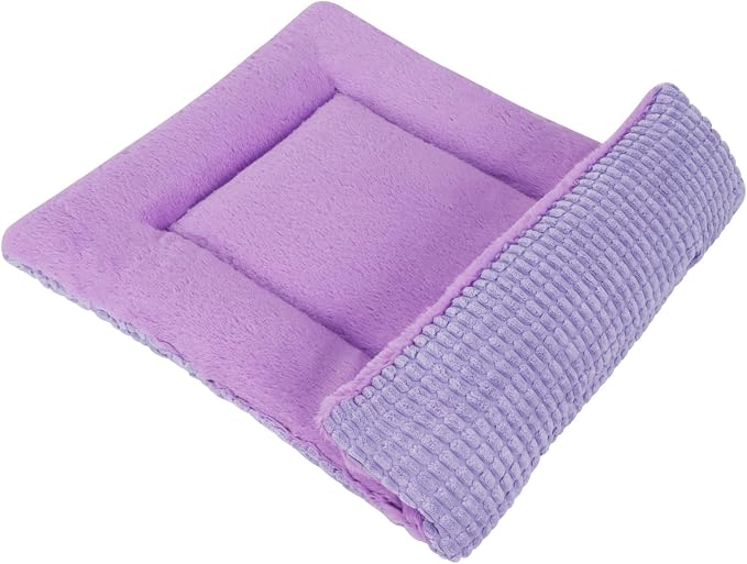 Reversible Dog Bed Mat with Plush and Corn Velvet,Soft Warm Pet Cushion, Dual Purpose Washable Sleeping Mattress Bed for Small Medium Large Dog and Cat XB004 (30"x20", Purple)