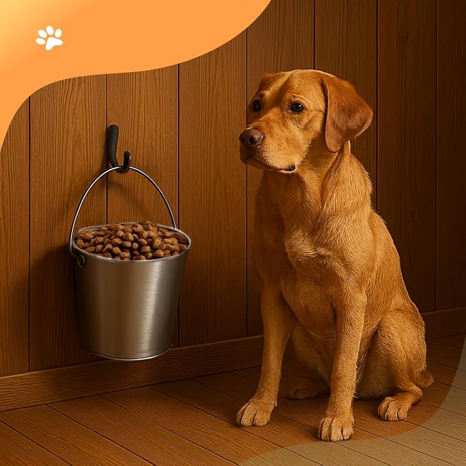 Advance Pet Products 4 Quart Heavy Duty Stainless Steel Flat Side Bucket | Durable Food & Water Pail for Dogs, Cats, Kennels, Cages and Critter Crates | Multi-Purpose Bucket