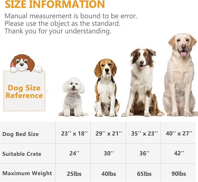 Dog Bed Kennel Pad Washable Anti-Slip Crate Mat for Large Dogs and Cats (36-inch)