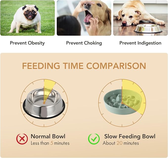 Havniva Ceramic Slow Feeder Dog Bowls, 3.2 Cups Dog Bowl Slow Feeding for Medium and Large Breed, 9.5inch Puzzle Dog Food Bowl Slow Feeder Non-Slip Anti-Gulping and Anti-Choking Reduces Bloating