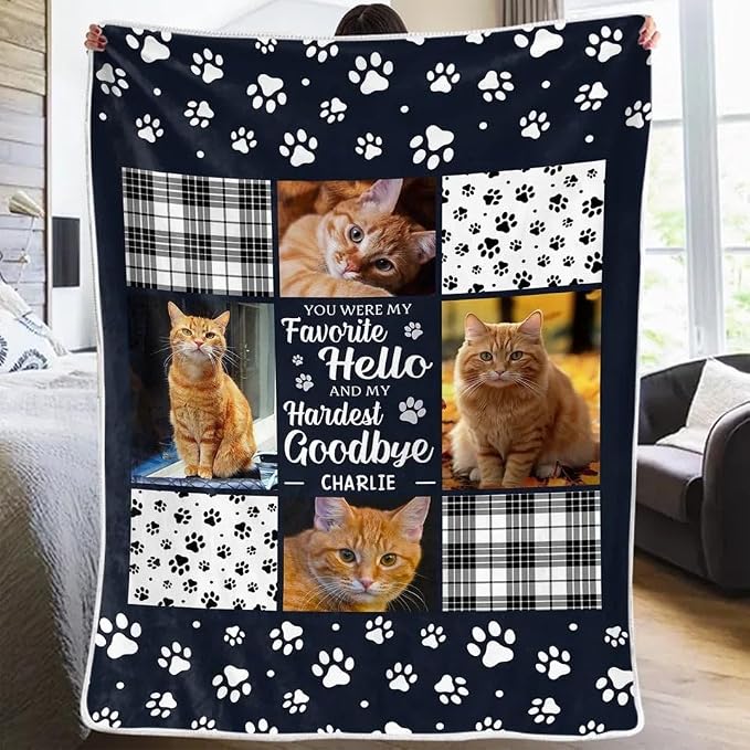 Pamaheart Custom Dog Face Blankets, Personalized Pet Photo Blanket, Fleece Dog Blankets, Customized Photo Throws, Dogs Dad Gifts, Pet Lover Gifts, Memorial Gift /40