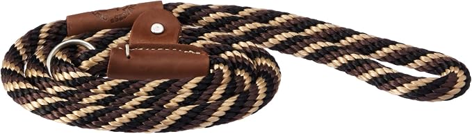 Mendota Pet Slip Leash - Dog Lead and Collar Combo - Made in The USA - Mocha, 1/2 in x 4 ft - for Large Breeds