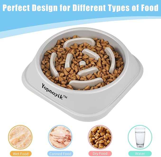Slow Feeder Dog Bowls for Healthy Eating, Non-Slip and Anti-Choking Design, Reduces Bloating & Overeating for Large Dogs, Easy to Clean