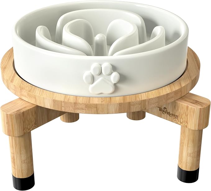 Slow Feeder Dog Bowls – Dog Bowl Slow Feeder – Microwaveable Dog Slow Feeder for All Breeds – Lead and BPA-Free Ceramic Pet Bowl – Pet Feeder for Fast Eaters