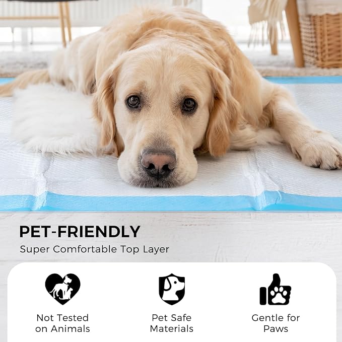 45 Pack 30"x36" Extra Large Dog Pee Pads - Super Absorbent & Leak-Proof Disposable Puppy Training Pads | X-Large Quick-Dry 5-Layer Protection Piddle Pads for Indoor & Outdoor Use