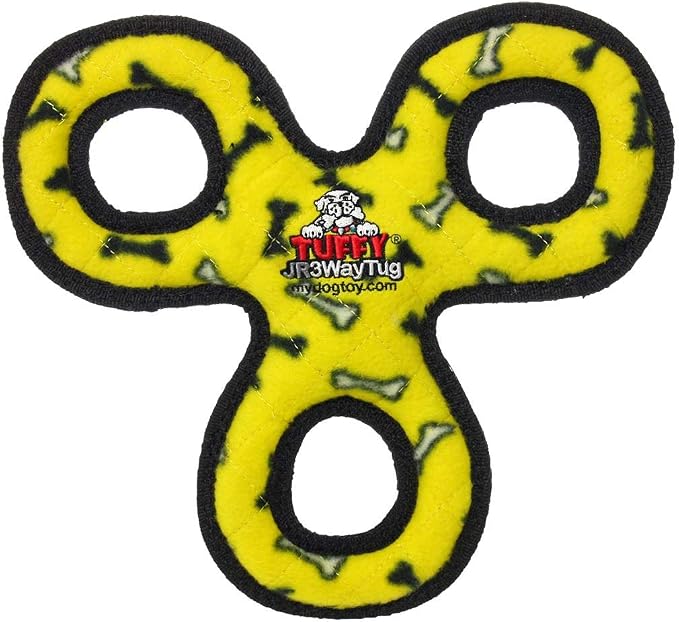 TUFFY® : 2 Pack 3Way Tug Dog Toy: Ultra Durable Plush Toy with Multiple Layers & Reinforced Seams, Washable and Floats, Original Construction