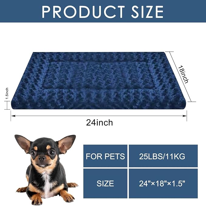 Dog Bed Mat - Comfortable Dog Kennel Pad, Soft Multi-Purpose Crate Bed Mats for Dogs & Cat