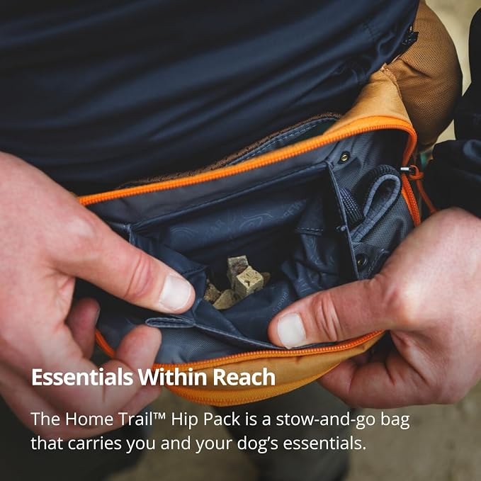 Ruffwear, Home Trail Hip Pack, Dog Walking Fanny Pack, River Rock Green | Crossbody with Adjustable Belt, Treat Pouch, Poop Bag Holder, Phone Pocket, Hands-Free for Training, Hiking, Running, Travel