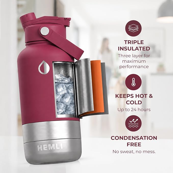 32 oz. Dog Water Bottle, Insulated Dog Travel Water Bottle, Stainless Steel Pet Water Bottle Dispenser Portable Food and Water Bowl for Dogs for Walking Dog Canteen Travel Kit