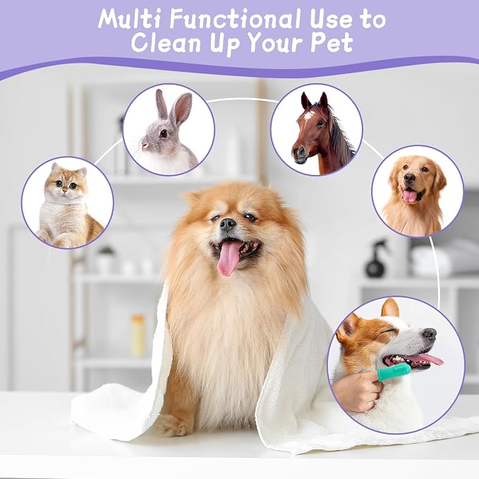 Dog Washing Gloves & Hair Remover for Cats and Dogs,Dog Bath Gloves with Extended Length,Comfortable Dog Bath Gloves for Gentle Bathing Efficient, Multifunctional Silicone Pet Gloves(Purple