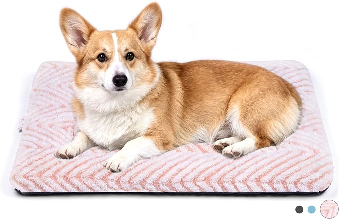 Mora Pets Dog Crate Pad Washable Puppy Dog Bed for Crate Flat Kennel Mat | Soft Dog Cat Bed Mat, Crate Pad for Dog Cages Cozy Sleeping Liner, Dog Pillow Cushion for Small Medium Pets Anti Slip 30 x 19