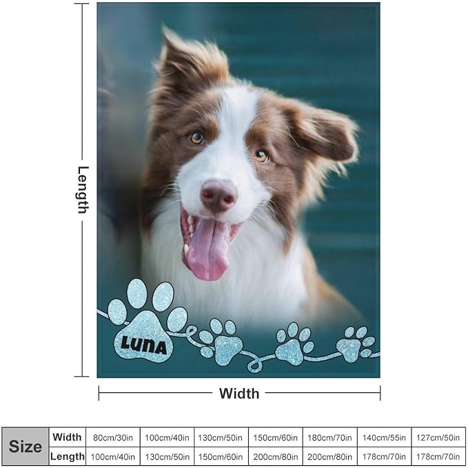 Artsadd Personalized Memorial Blanket with Pictures Pet Loss Sympathy Gift in Memory of Dog Cat Custom Photo Blanket