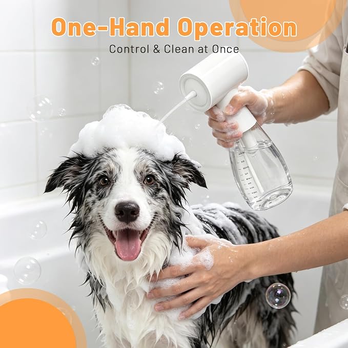 650ml Electric Dog Foam Sprayer for Small and Medium Pets | 650ml large capacity,electric foaming,rich dense foam,shampoo dispenser,for small and medium dogs and cats,easy pet bathing