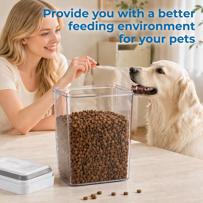 UFORU Dog Food Storage Container, 4.4-Quart Airtight Cat Food Container | Twist-Lock Seal, Kibble and Treats, BPA-Free Plastic, Stackable Design, Kitchen and Pantry Organization, One-Touch Opening