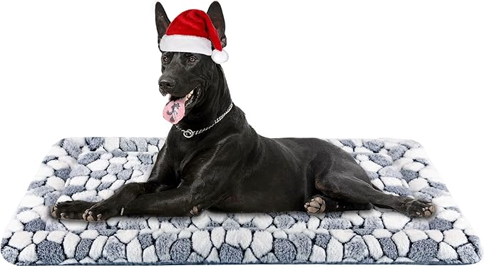 VANKEAN Dog Crate Pad Bed Mat Reversible (Warm & Cool), Soft Pet Sleeping Mat Dog Bed for Crate Suitable for Small to XX-Large Dogs and Cats, Machine Washable Crate Beds, Grey Stone Pattern