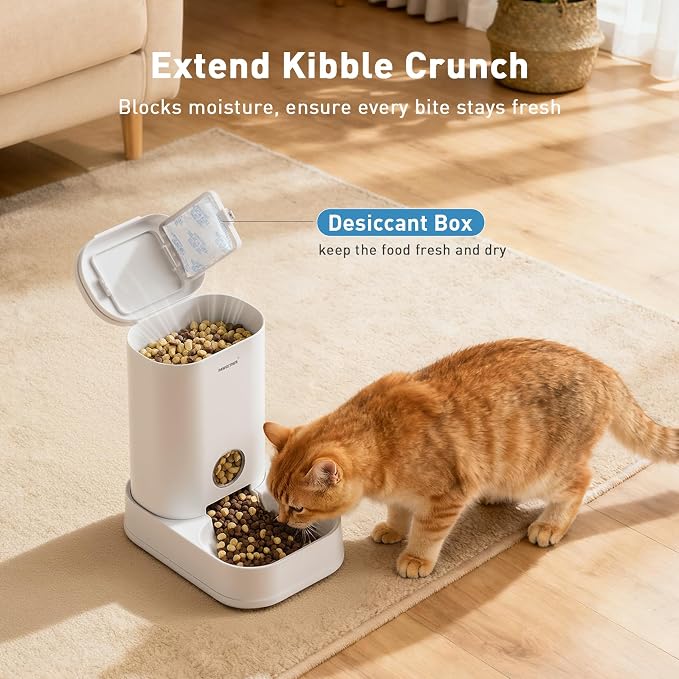 PAWGETHER® 2 Pack Gravity Cat Feeder and Water Dispenser No-Electricity 1 Gallon/3.5L Automatic Cat Feeder and Waterer Dog Water Bowl Dispenser Pet Food Dispenser Puppy Kitten Rabbits