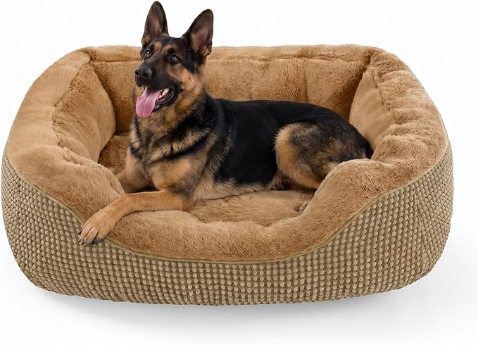 INVENHO XL Dog Beds Large Sized Dog, Washable Orthopedic Warming Soft Sleeping Durable with Anti-Slip Bottom
