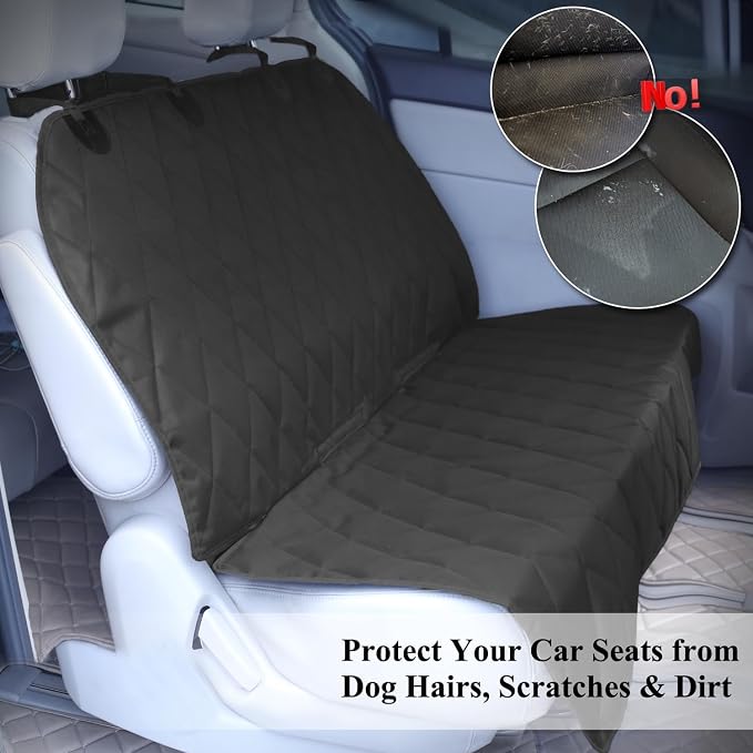 VIVAGLORY Dog Seat Cover Pet Seat Protector, Large, Black | Backseat Cover for Car Suv & Truck, Back Rear Backseat Bench Protector