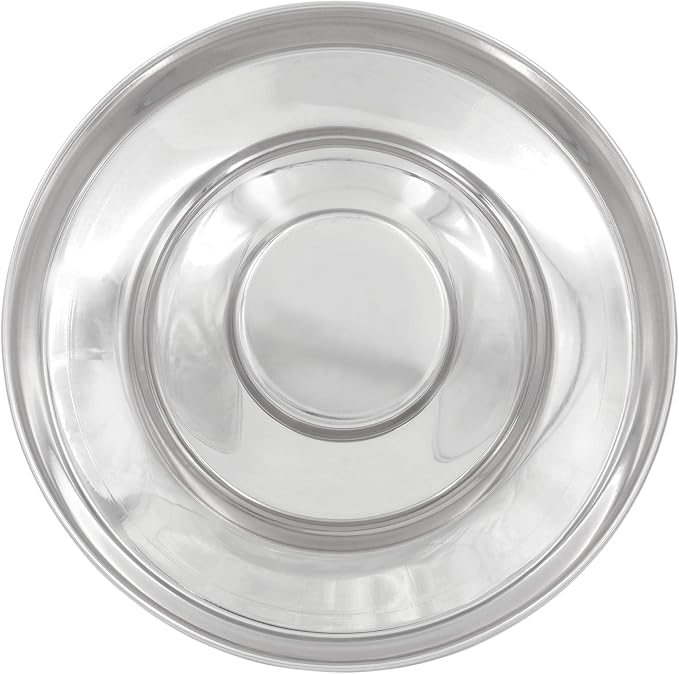 Fuzzy Puppy Feeding Bowls for Litters of Puppies: Welping Dishes for Weaning Puppies & Kittens, Wide Non-Tip Base Puppy Feeder, Also a Great Adult Dog Bowl Slow Feeder | Stainless Steel, 11" (PS-11)