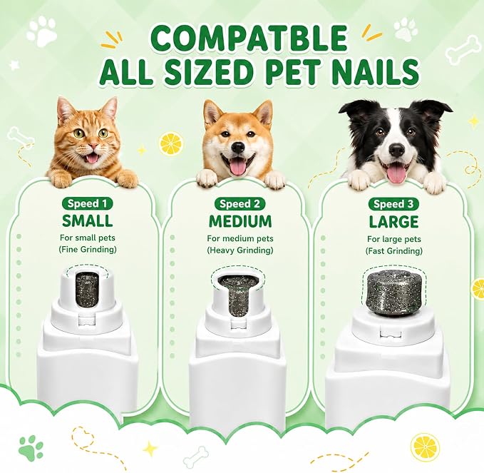 2-in-1 Dog Nail Clippers with LED Light and Grinder, Quiet Rechargeable Pet Nail Trimmer with Dust Collector, Quick Sensor Grooming Tool for Dogs and Cats, Black Nails