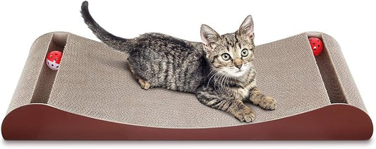 FluffyDream Cat Scratcher Cardboard Lounge Bed, Cat Scratching Pad, Pet Lounger (Lounge Bed)