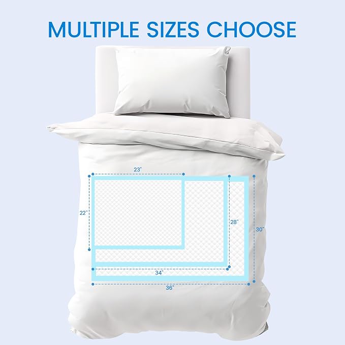 30” x 36” Disposable Underpads, Bed Pads Disposable Adult | 6 Layers Super Absorbent Leakproof Bed Pads Chucks Pads Quick-Drying Incontinence Pads, Dog Pee Pads Extra Large - 50 Count
