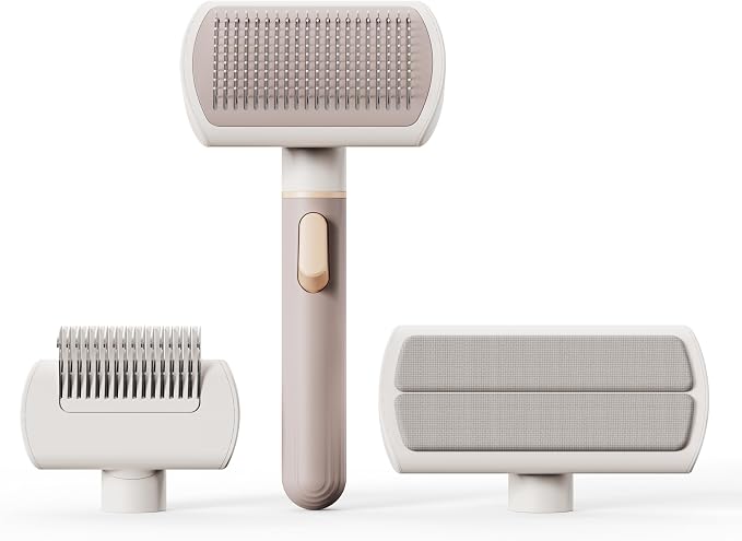 VOOCOO Self Cleaning Slicker Brush, A Complete Grooming Tool, Deshedding Undercoat and Hair Removal for Dogs and Cats, Safe and Gentle on Pets Skin, Easy Pet Hair Removal.