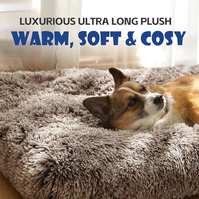 Dog Crate Pad for Large Dogs, 36 inch, Deluxe Plush Anti-Slip Pet Bed, Fully Kennel Pad