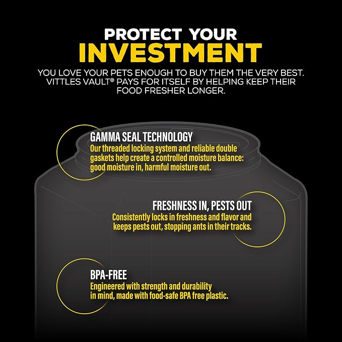 Gamma2 Vittles Vault Dog Food Storage Container, Up to 20 Pounds Dry Pet Food Storage, Made in USA