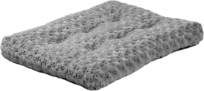 MidWest Homes for Pets Small QuietTime Deluxe Gray Ombré Swirl Plush Pet Bed, Machine Washable, Non-Skid Bottom, Soft Crate Mat for 24-inch Crates