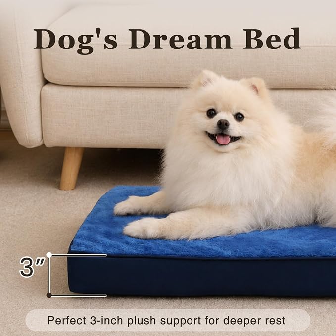 NUPIDA Waterproof XL Extra Large Dog Crate Bed with Washable Cover, 41x27 | TPU Waterproof Layer, Easy Clean Cover, Soft Plush Surface, Durable Oxford fabric, Non-Slip Bottom, For Large Breeds ≤80lbs