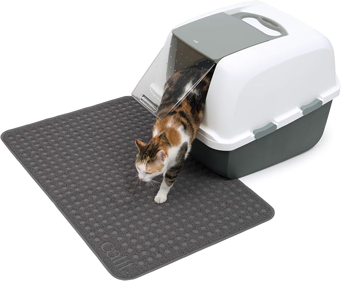 Catit Large Cat Litter Mat - Non-Slip, Easy Maintenance Design | Gentle on Paws - Traps Loose Litter