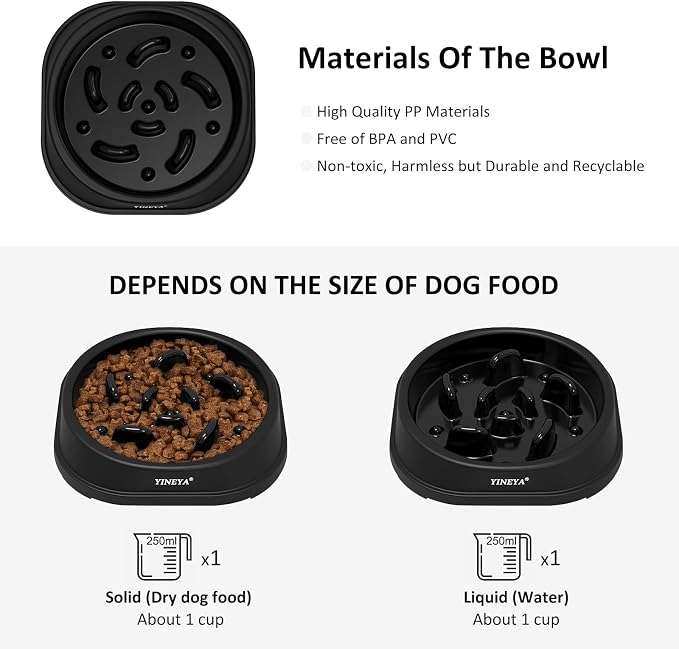 YINEYA Anti-Choking Slow Feeder Dog Bowls Small Size Dog, Slow Feeder Cat Bowl, Supplies and Puzzle for Pet