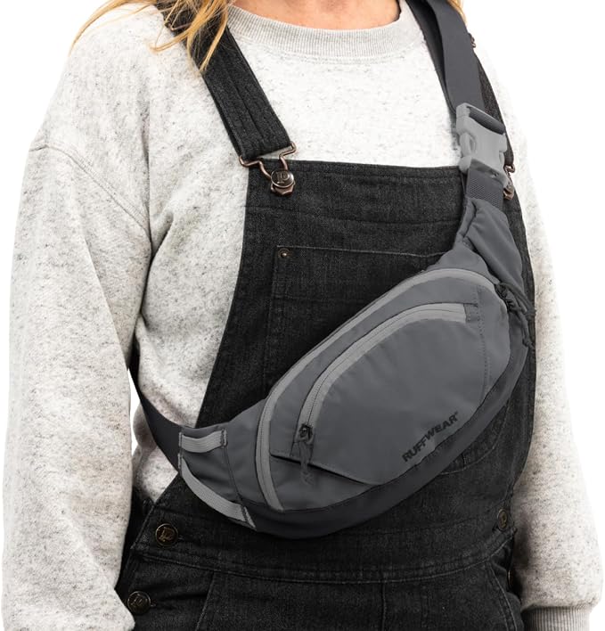 Ruffwear, Home Trail Hip Pack, Dog Walking Fanny Pack, Granite Gray | Crossbody with Adjustable Belt, Treat Pouch, Poop Bag Holder, Phone Pocket, Hands-Free for Training, Hiking, Running, Travel