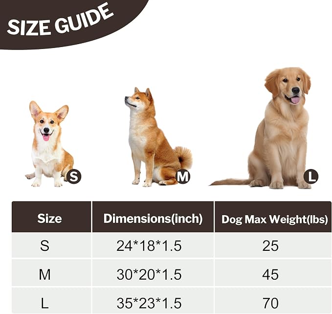 Dog Bed Crate Mat, Soft Durable Washable Anti-Slip Kennel Pad for Dogs & Cats, Reversible (Dark Brown, S(24"*18"*1.5"))