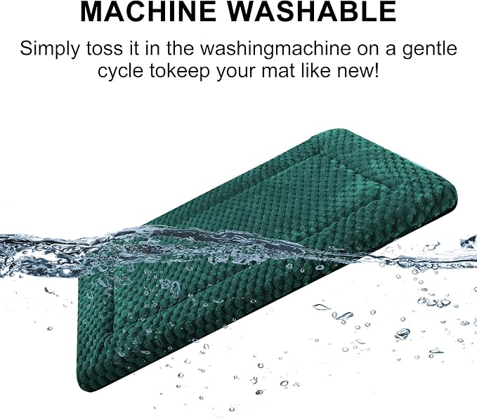 Dog Bed Mat,Reversible & Ultra Soft Kennel Pad-Machine Washable Pet Bed for Dogs & Cats-All-Weather Crate Liner for Crates,Carriers & Travel (Dark Green, 35" L x 23" W x 1.5" Th)