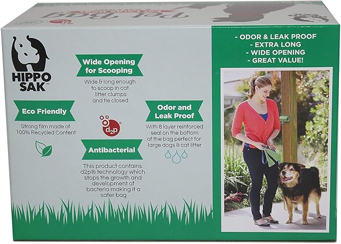 Hippo Sak® Extra Large Pet Poop Bags for Large Dogs and Cat Litter, 480 Count