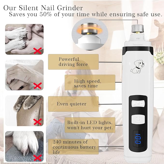OUTMX 2026 Upgrade Dog Nail Clippers, Groom Silent Pro Nail Grinder Set, Dog and Cat Nail Clipper, Dog Nail Trimmers for Small and Medium-Sized Pets of Different Sizes