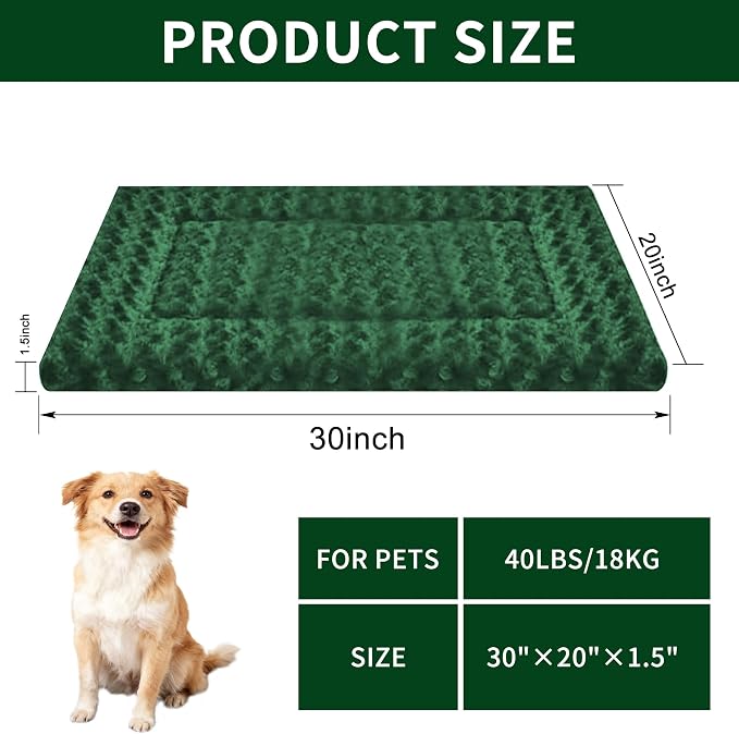 Dog Bed Mat - Comfortable Kennel Pad, Multi-Purpose Crate Bed for Dogs & Cats, Soft Support