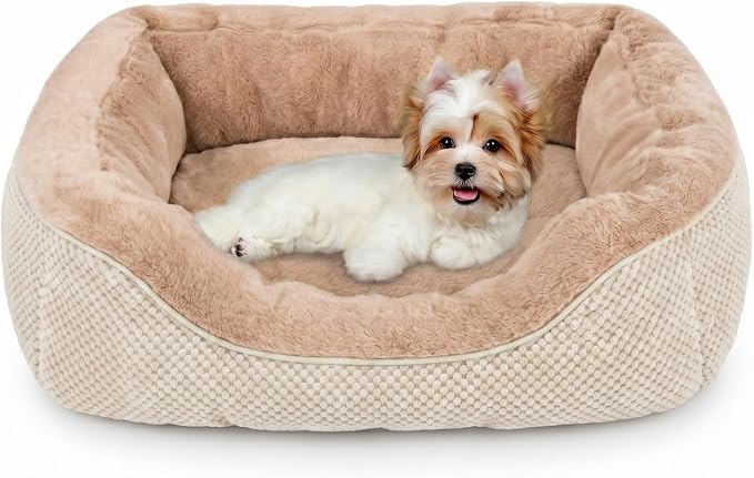 INVENHO Small Dog Bed for Small Dogs, Orthopedic Warming Soft Calming Sleeping Durable with Anti-Slip Bottom