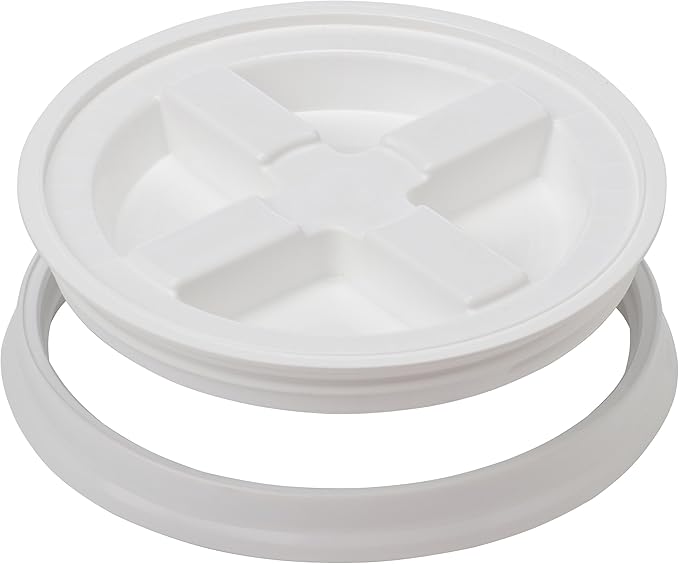 Gamma2 Gamma Seal Lid for Utility Buckets - Fits 3.5, 5, 6 & 7 gallon buckets, White, Made in USA