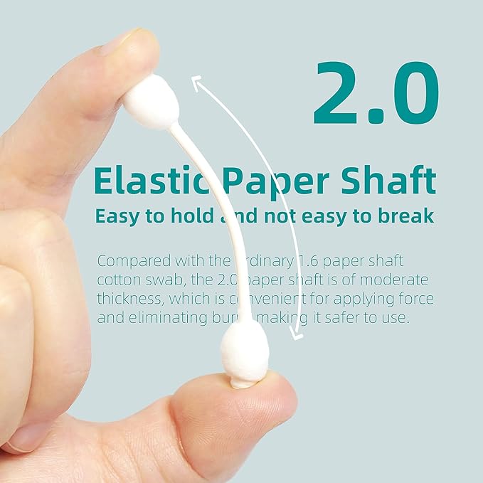MEDUWEDU Pet Cotton Swabs, 55 Count｜Gourd-Shaped Tips｜Soft Cotton & Paper Stick｜Dog & Cat Ear Cleaner Swabs｜Safe Grooming Tool for Pets