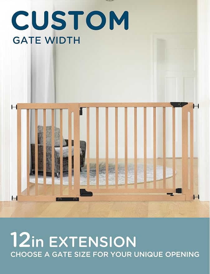 Baby Delight SizeWise™ Pressure Mounted Wooden Gate Extension 12" | Compatible with SizeWise Baby & Pet Gates | Custom Fit for Hallways & Doorways | Easy Installation | Solid Beech Wood Finish