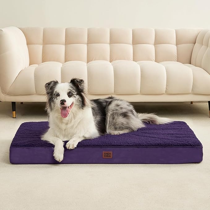 EHEYCIGA Orthopedic Dog Bed Extra Large with Removable Washable Cover, 41IN | Egg Crate Foam Support, Durable Oxford fabric, Non-Slip Bottom, Machine Washable, Soft Waterproof Plush Pet Bed Mat For Crate